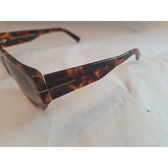 TOM FORD WYATT TF 989 55 B HAVANA W/ BLUE LENSES AUTHENTIC SUNGLASSES 56-15